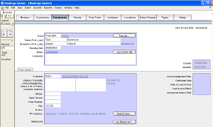 Screen snapshot of the Bookings System